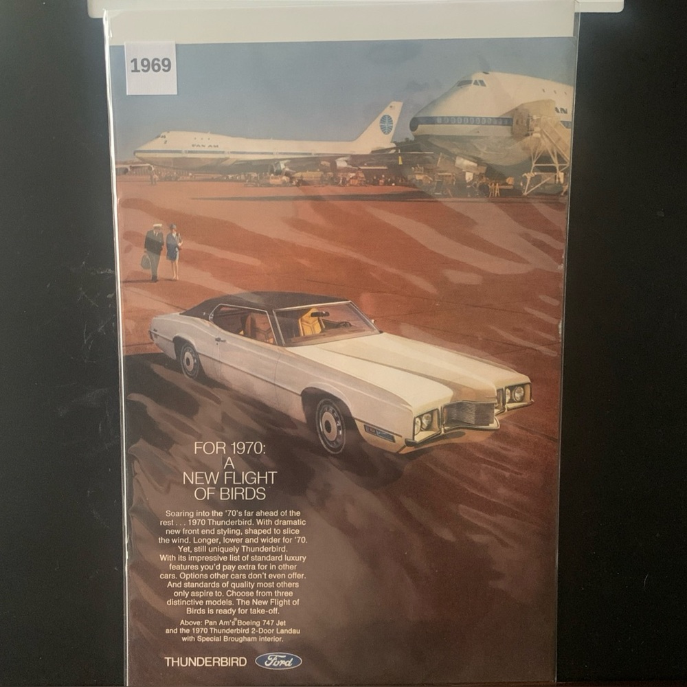 Vintage 1969 Ford Thunderbird A New Flight of Birds Ad Advertisement